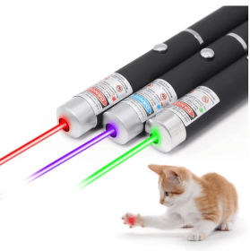 3 Packs 900Mile Laser Pointer Pen Green Blue Red Light Visible Beam Lazer (Option: Black)